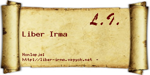 Liber Irma névjegykártya